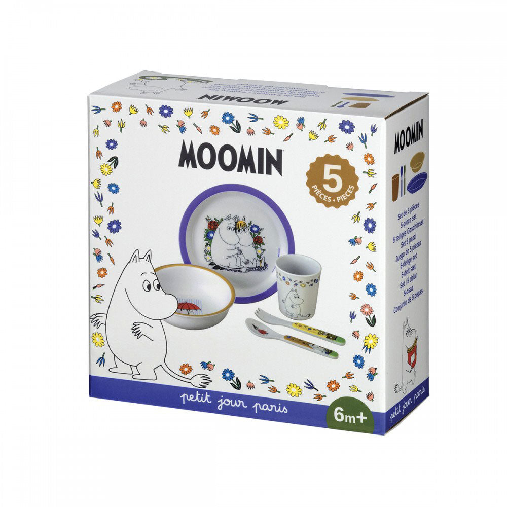 Moomin ムーミン petit jour paris プチ・ジュール・パリ メラミンギフト5点セット カラフル ( ブルー )