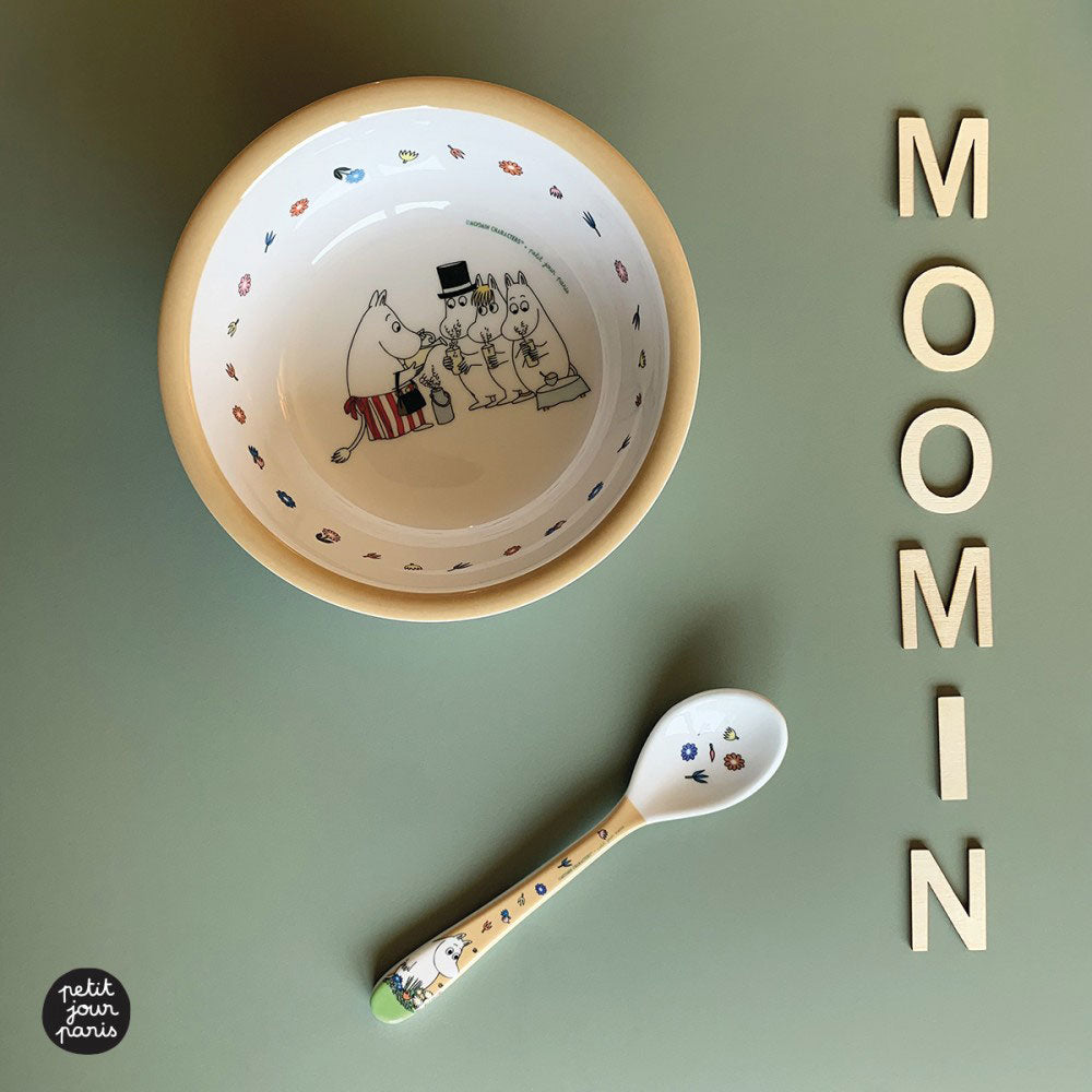 Moomin ムーミン petit jour paris プチ・ジュール・パリ 吸盤付きボウルとスプーン付き カラフル ( ムーミンファミリー / イエロー )