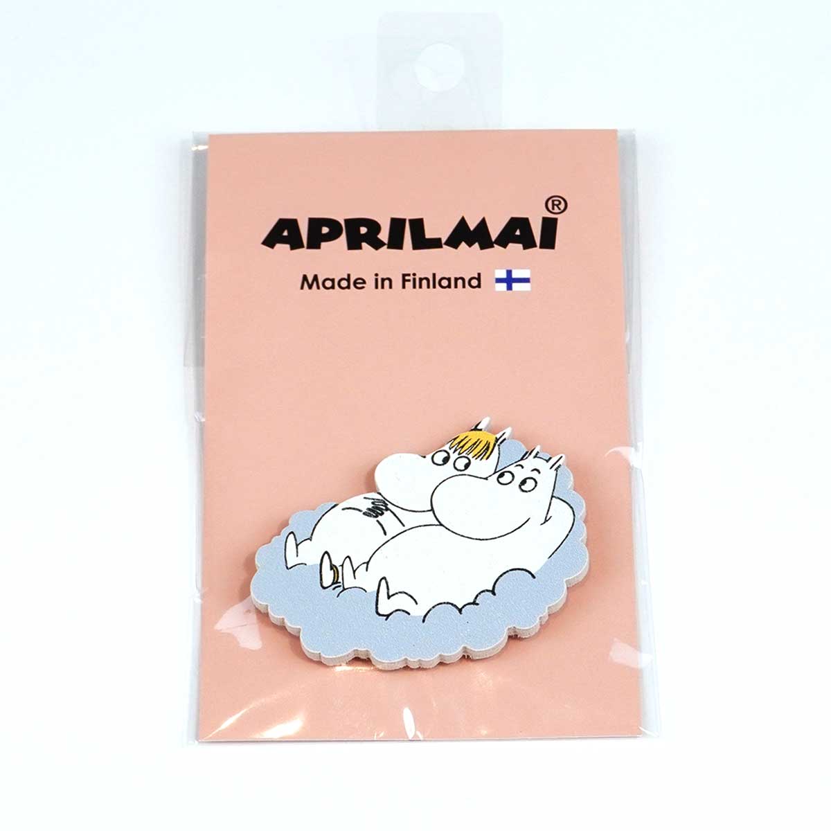 Moomin ムーミン APRILMAI アプリルマイ 木製マグネット ( ムーミンとスノークのおじょうさん / 青い雲 )