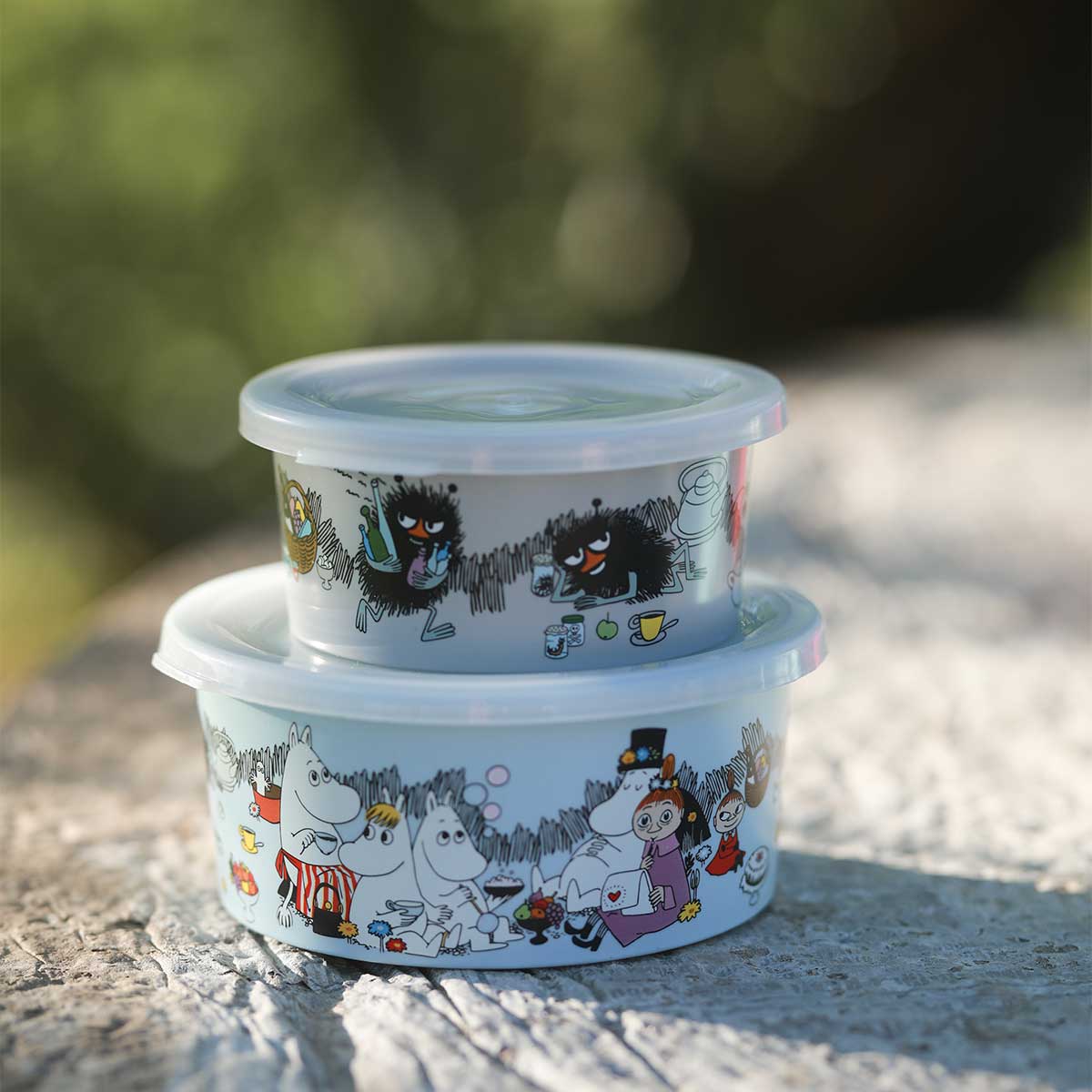 Moomin ムーミン Ratt Start ラットスタート スナックボックス2点セット ( Moomin Picknick / グレー&ライトブルー )