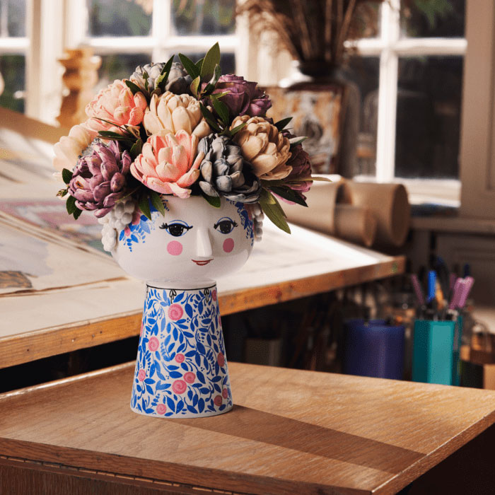Eva フラワー デンマーク 顔 花瓶 Bjorn Wiinblad ビヨン・ヴィン