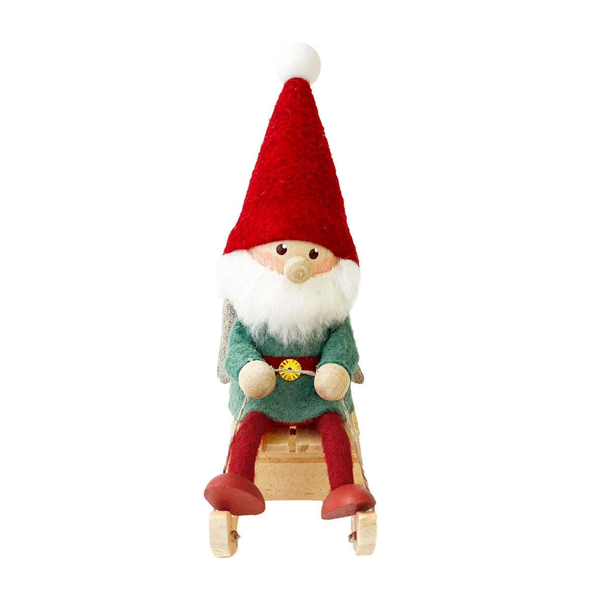 NORDIKA nisse ノルディカ ニッセ クリスマス 木製人形 ( そりに乗ったサンタ / Joy to the world )