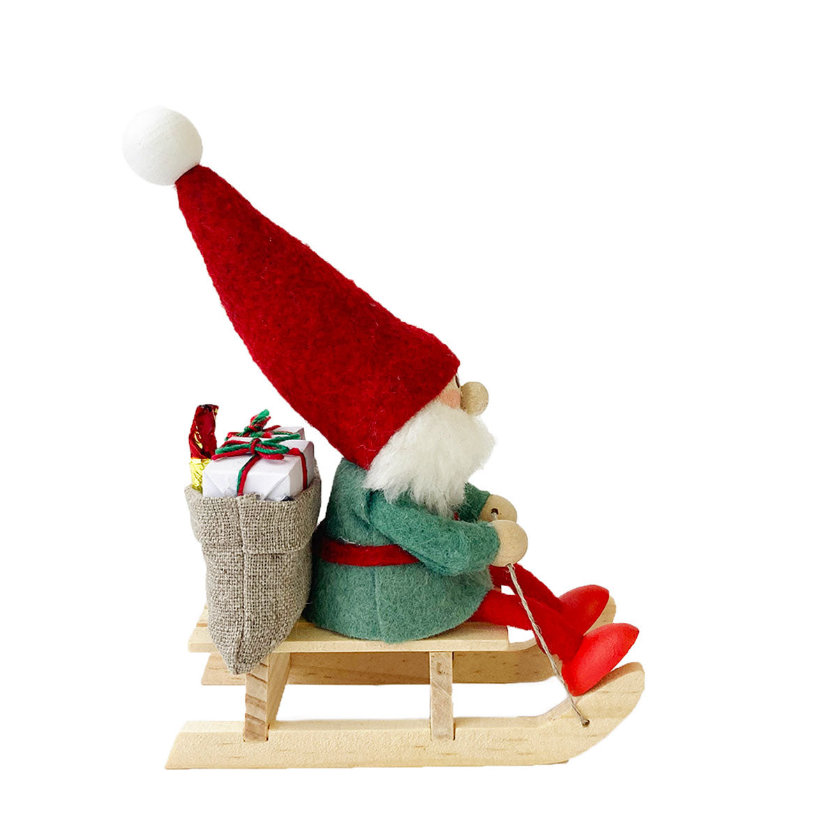 NORDIKA nisse ノルディカ ニッセ クリスマス 木製人形 ( そりに乗ったサンタ / Joy to the world )