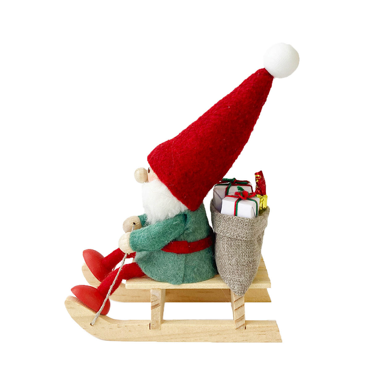 NORDIKA nisse ノルディカ ニッセ クリスマス 木製人形 ( そりに乗ったサンタ / Joy to the world )