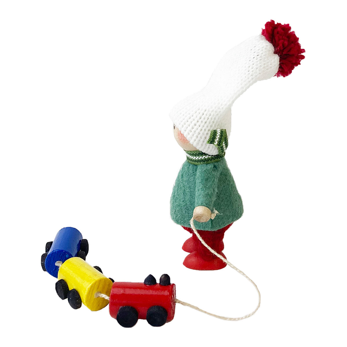 NORDIKA nisse ノルディカ ニッセ クリスマス 木製人形 ( 電車のおもちゃを運ぶ男の子 / Joy to the world )