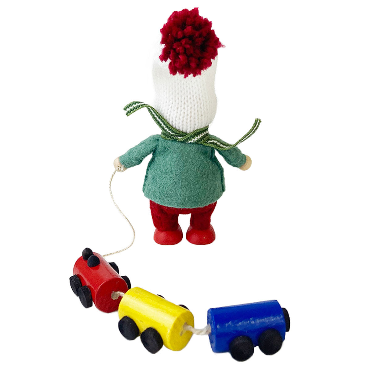 NORDIKA nisse ノルディカ ニッセ クリスマス 木製人形 ( 電車のおもちゃを運ぶ男の子 / Joy to the world )