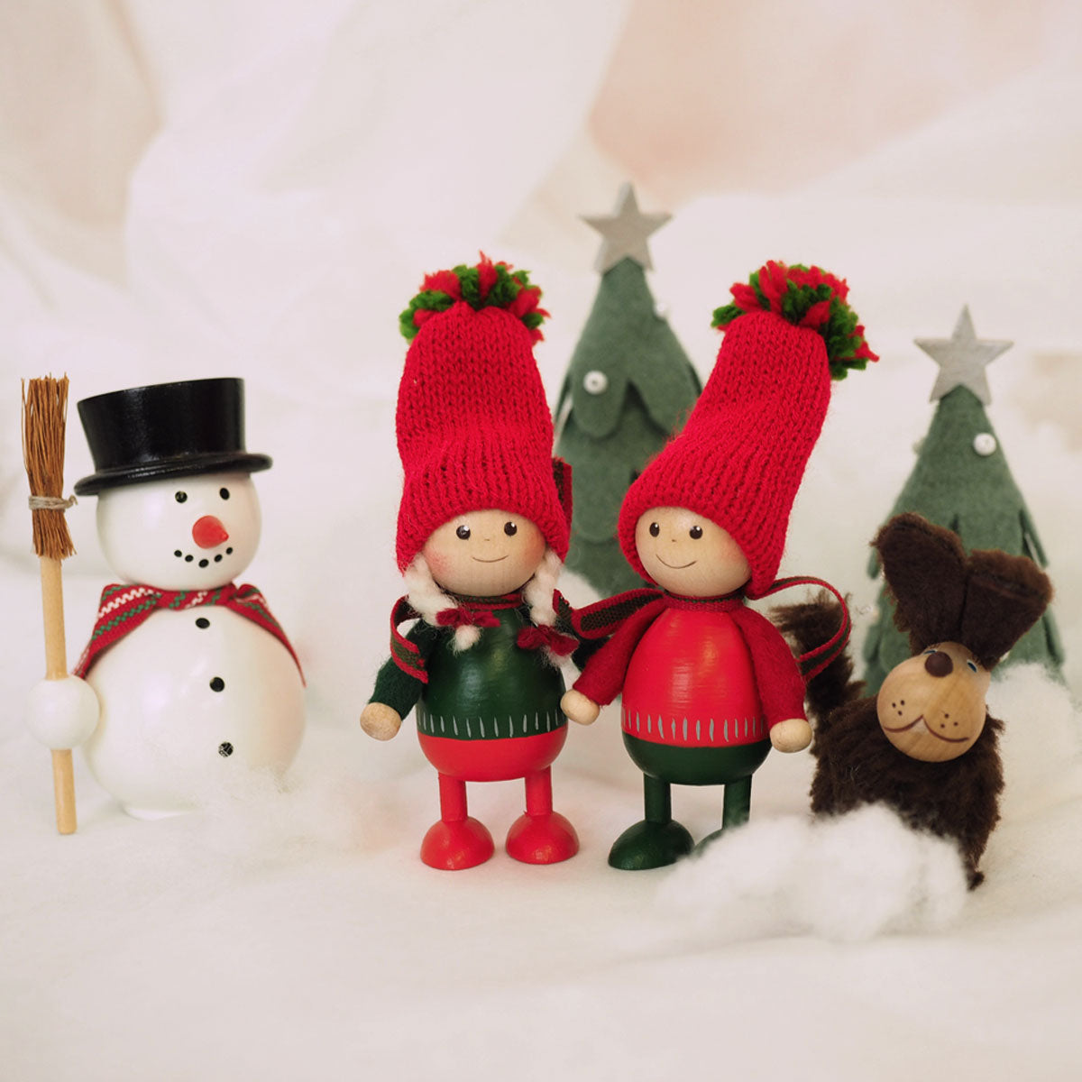 【2023新作】NORDIKA nisse ノルディカ ニッセ クリスマス 木製人形 ( 赤いセーターのふとっちょ男の子 / ツインズ )