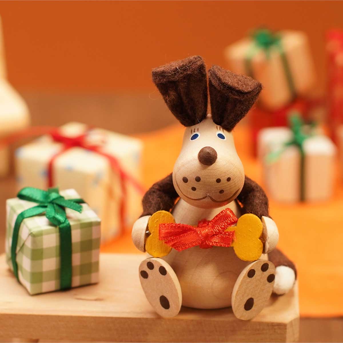 NORDIKA nisse ノルディカ ニッセ クリスマス 木製人形 ( お菓子を抱えたイヌ / Joy to the world )