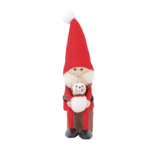 NORDIKA nisse ノルディカ ニッセ クリスマス 木製人形 ( ネコを抱えたサンタ )