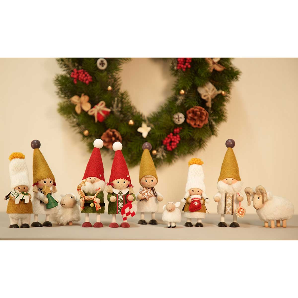 NORDIKA nisse ノルディカ ニッセ クリスマス 木製人形 ( ストローオーナメントを持ったサンタ / Jule Hygge )