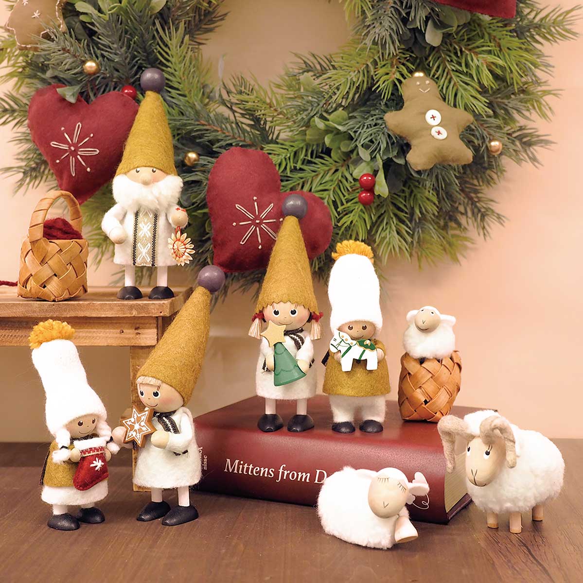 NORDIKA nisse ノルディカ ニッセ クリスマス 木製人形 ( ストローオーナメントを持ったサンタ / Jule Hygge )