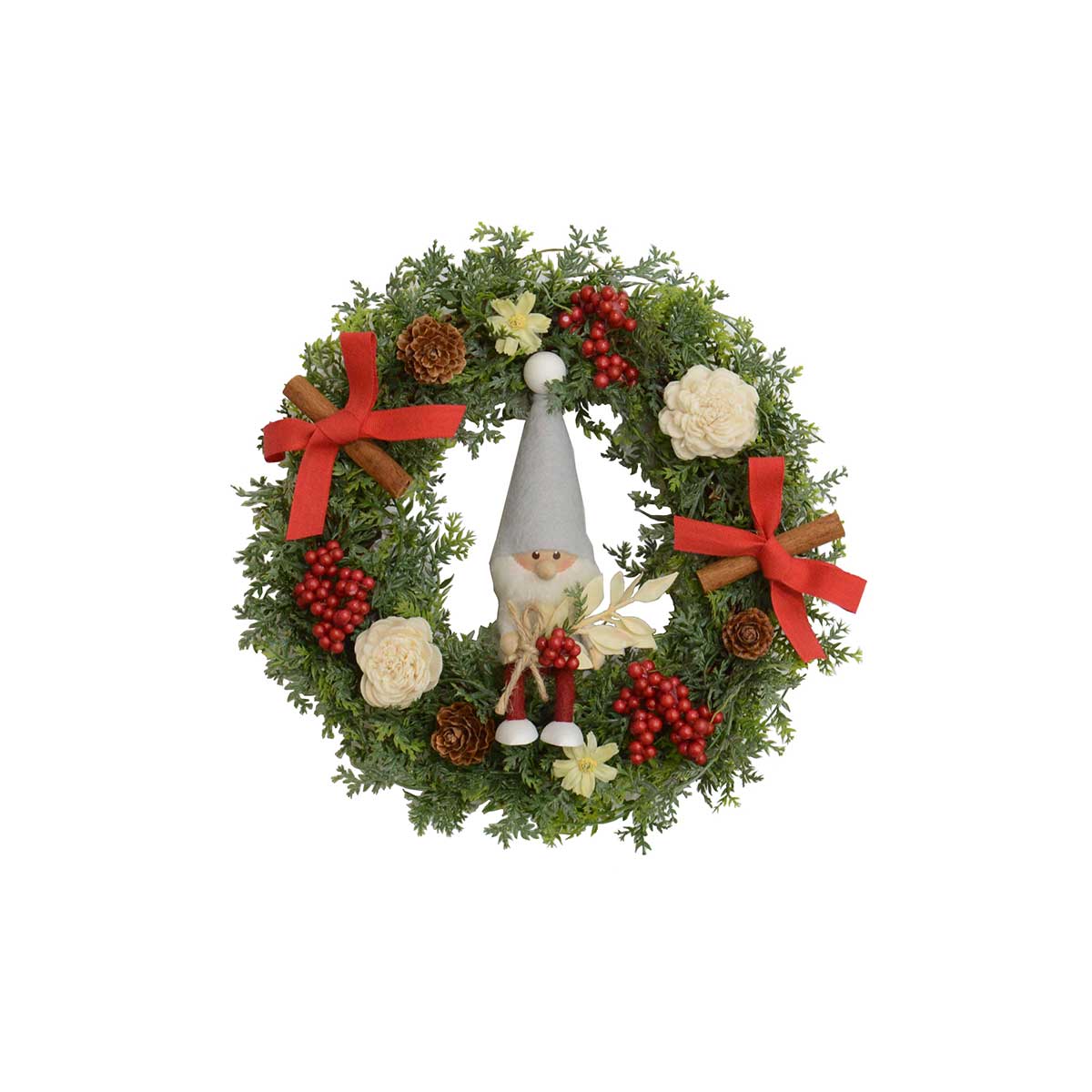 【数量限定】NORDIKA nisse ノルディカ ニッセ クリスマスリース2024 ( 木の実を持ったサンタ / サイレントナイト / 25cm )