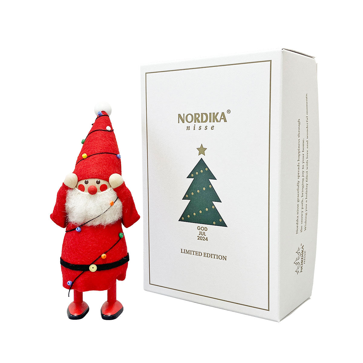 NORDIKA nisse ノルディカ ニッセ クリスマス 木製人形(電飾にからまるサンタ / ビックノルディカ )