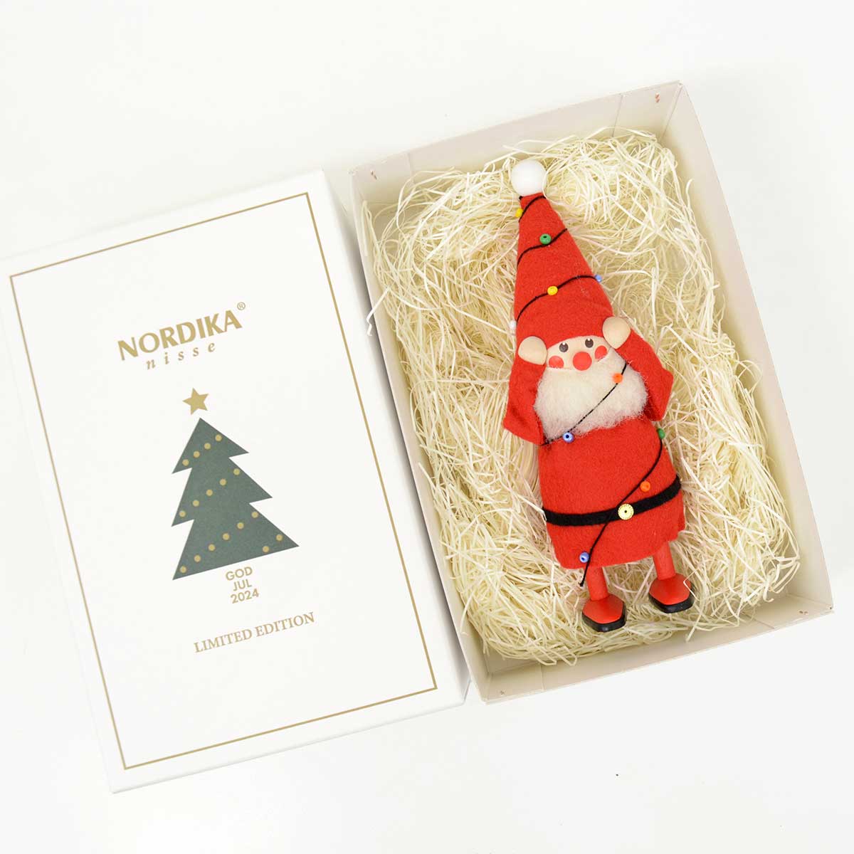 NORDIKA nisse ノルディカ ニッセ クリスマス 木製人形(電飾にからまるサンタ / ビックノルディカ )