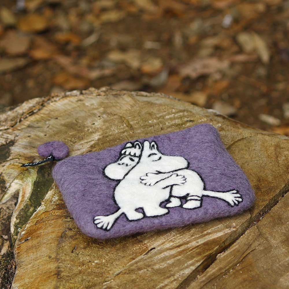Moomin ムーミン KLIPPAN クリッパン フェルトポーチ ( ムーミンインラブ / 15×10cm / パープル )