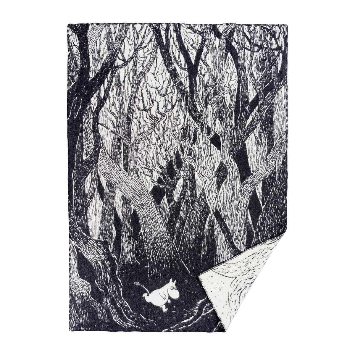 Moomin ムーミン KLIPPAN クリッパン ウールシングルブランケット ( ムーミンオンザラン / 130×180cm / ブラック )