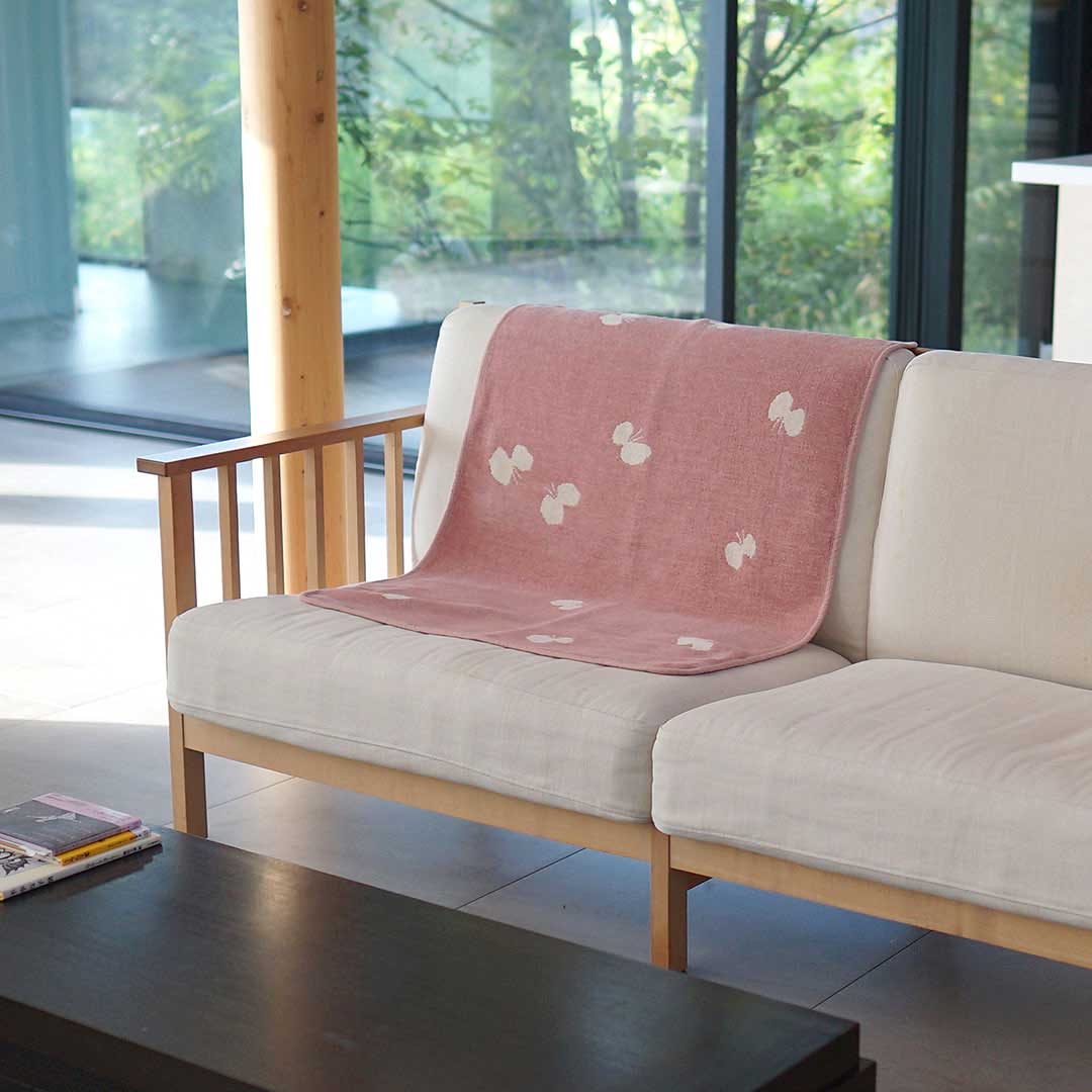 KLIPPAN クリッパン シュニールコットン ミニブランケット CHOUCHO ( 70×90cm / スモーキーピンク )