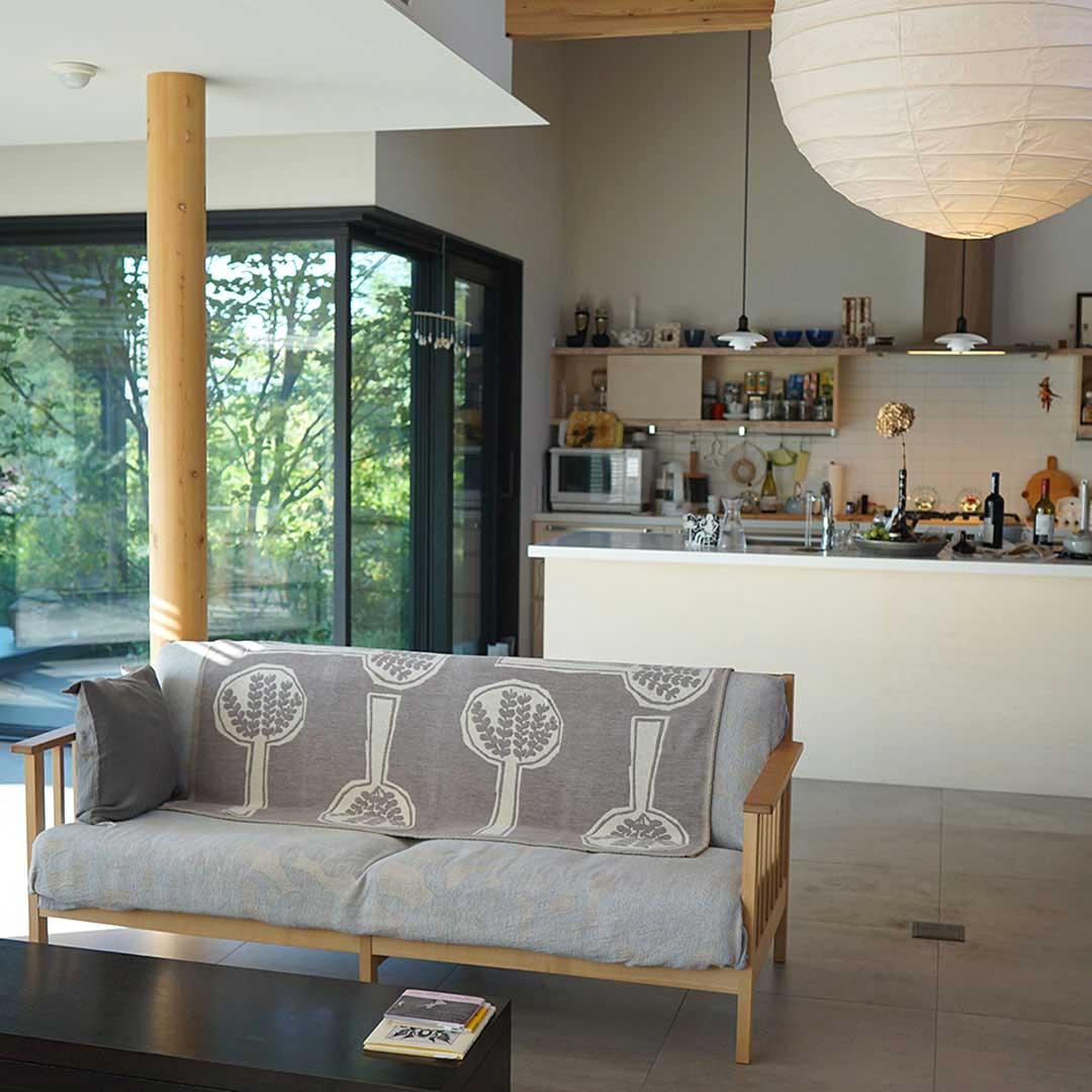 KLIPPAN クリッパン シュニールコットン ハーフブランケット FOREST SPOON ( 90×140cm / グレージュ )