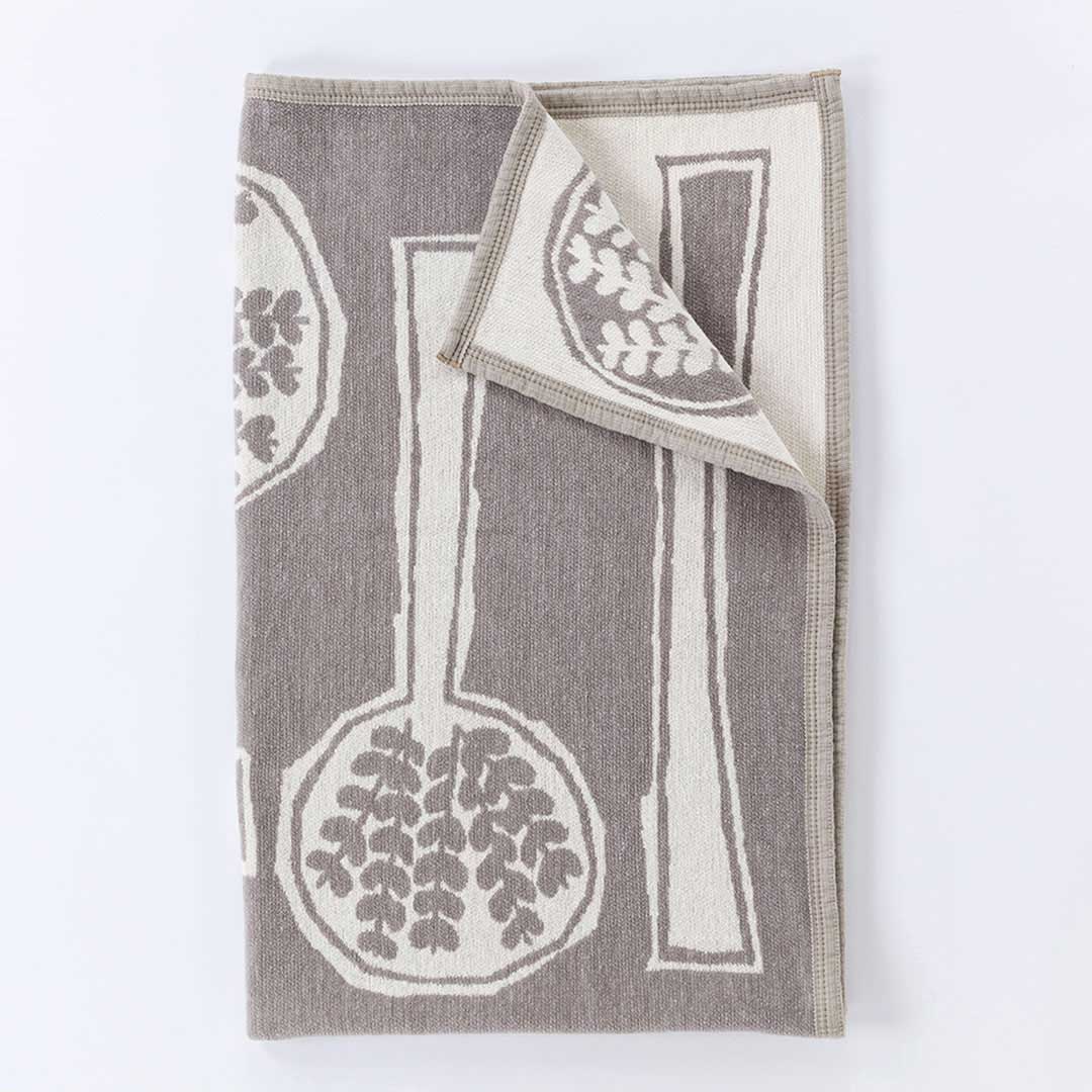 KLIPPAN クリッパン シュニールコットン ハーフブランケット FOREST SPOON ( 90×140cm / グレージュ )