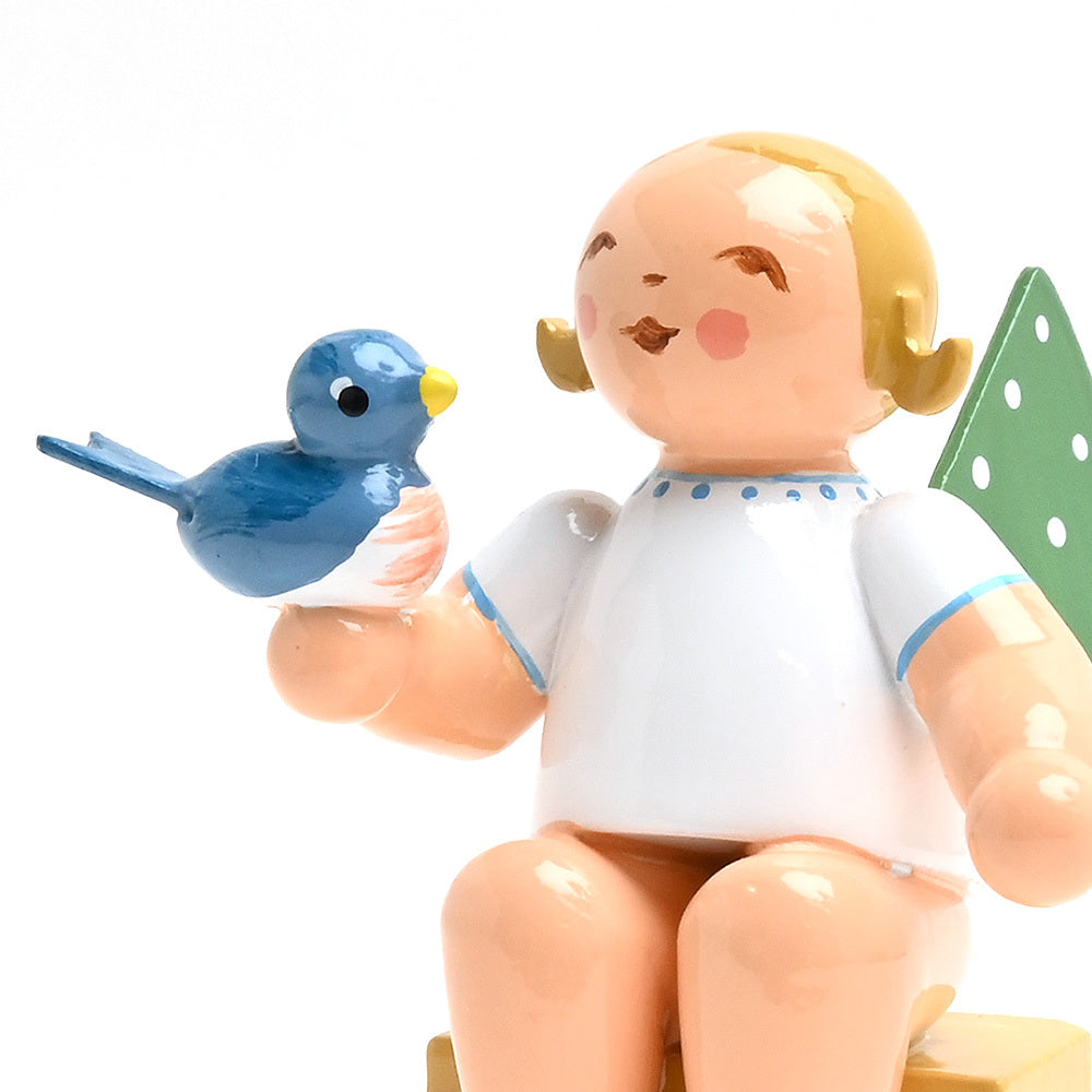 Wendt & Kühn ヴェント & キューン 木製人形 小鳥と話す天使