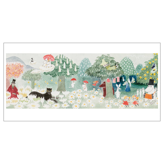 Moomin ムーミン Putinki プティンキ アートワークパノラマポストカード ( 飛行おにの帽子 )