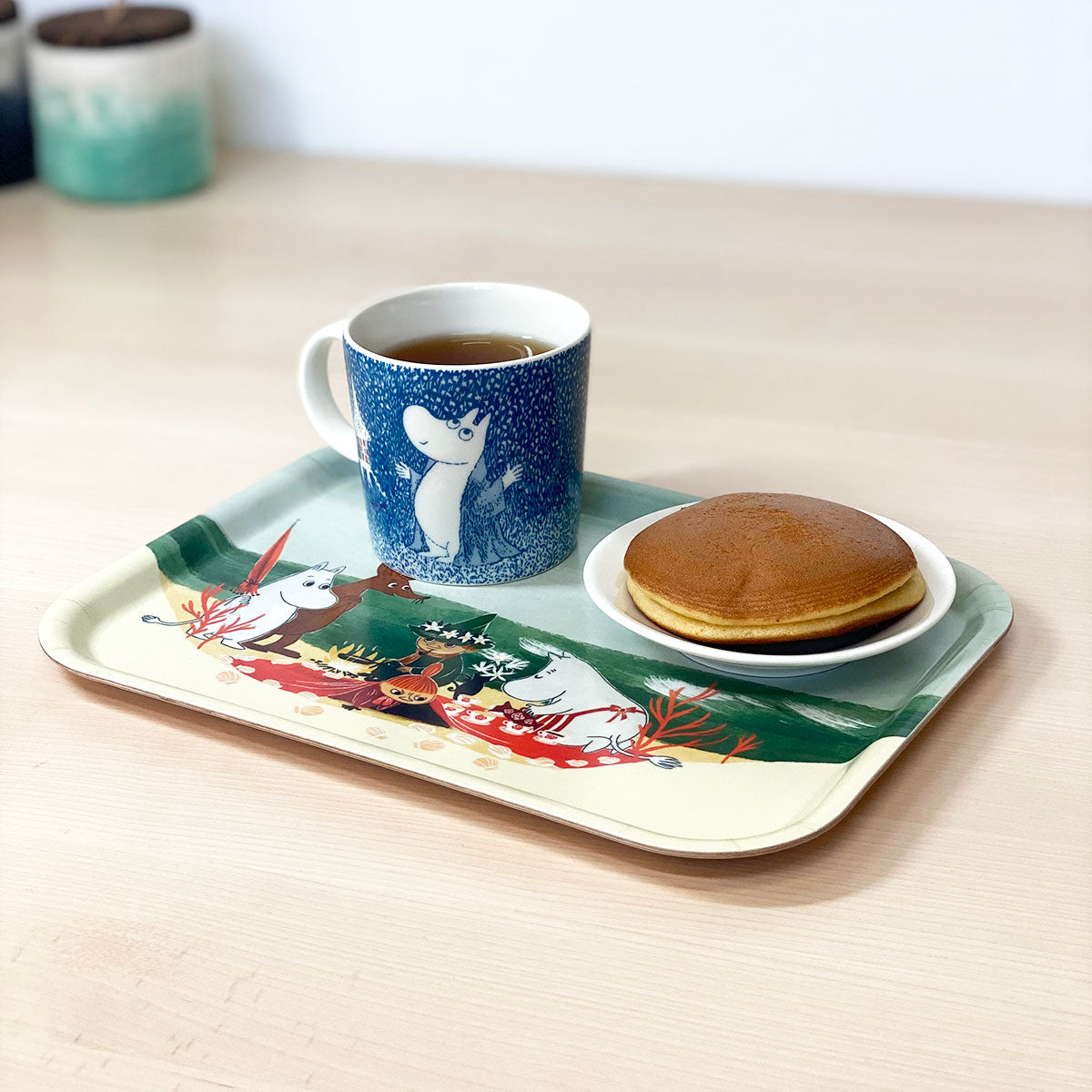 Moomin ムーミン Opto Design オプトデザイン 木製トレイ S ( ムーミンビーチ ピクニック / 27×20cm )