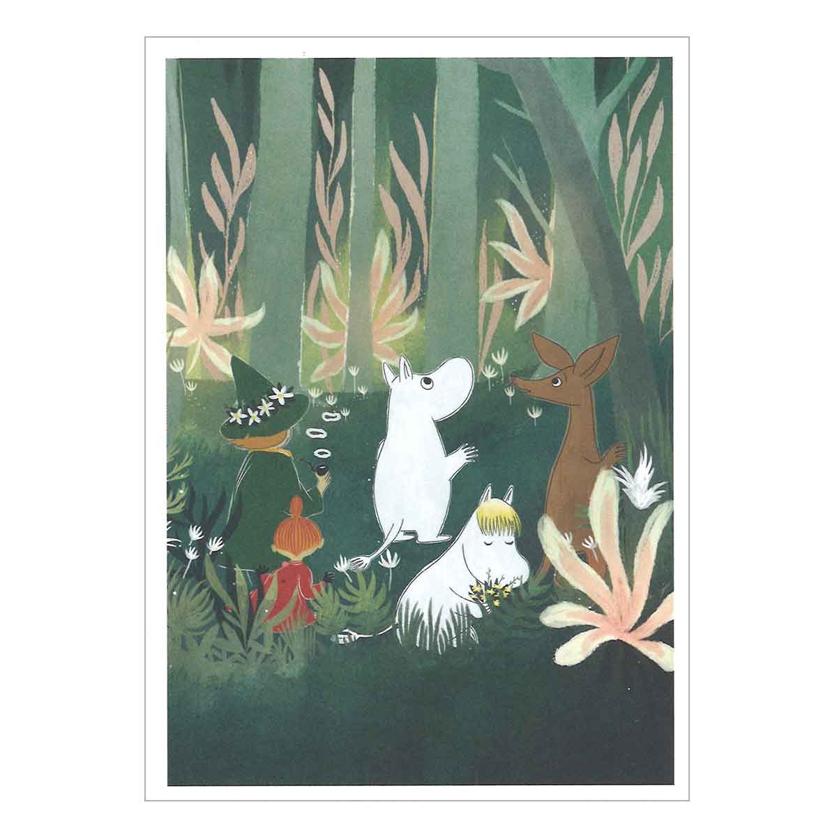 Moomin ムーミン Karto カルト ポストカード ( 森の中のムーミンと仲間達 )