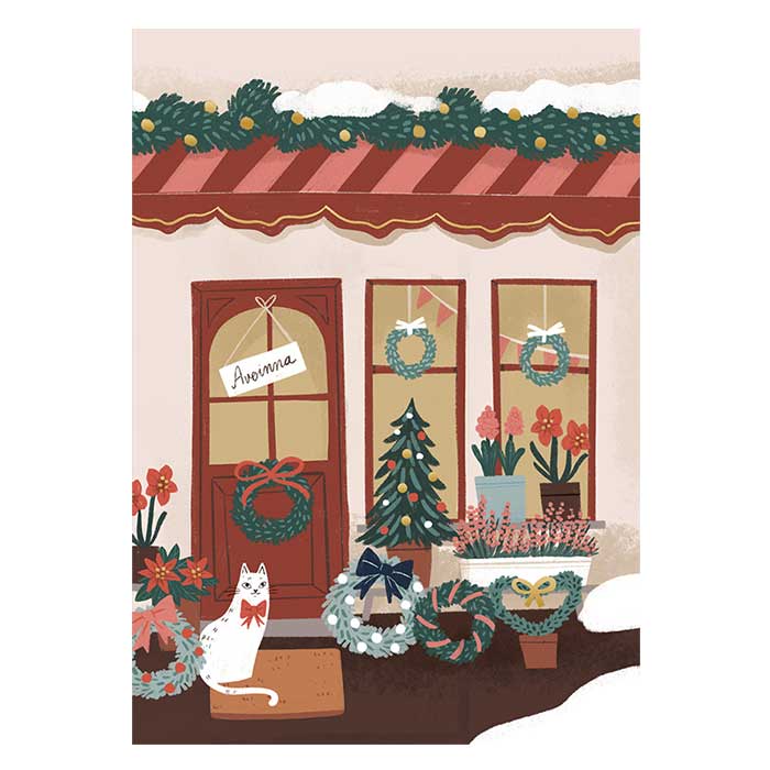 Putinki プティンキ クリスマスグリーティングカード ( kaisu Sandberg / クリスマスの店先 )