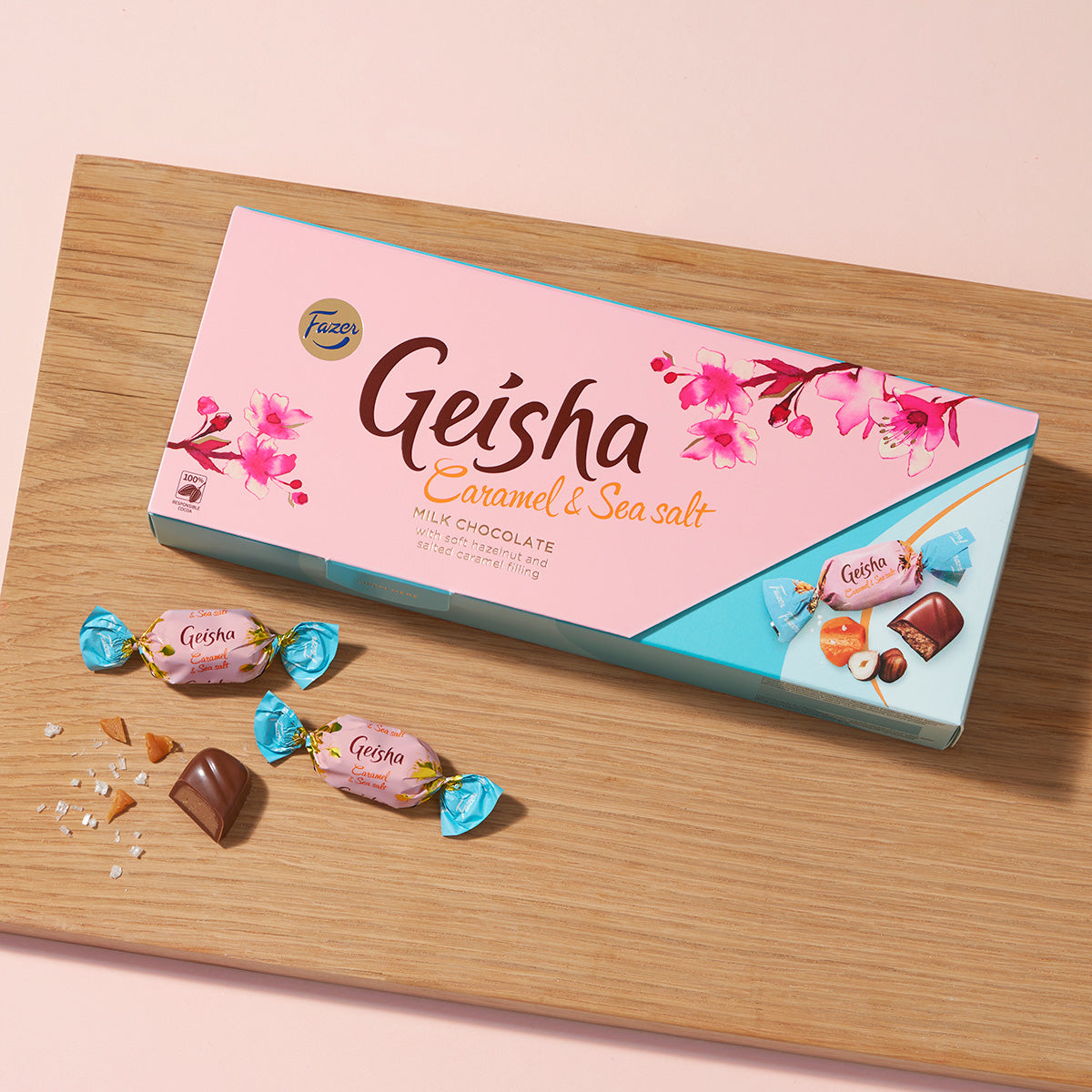Fazer ファッツェル Geisha ゲイシャ キャラメルシーソルトチョコレート(箱入り / 250g)
