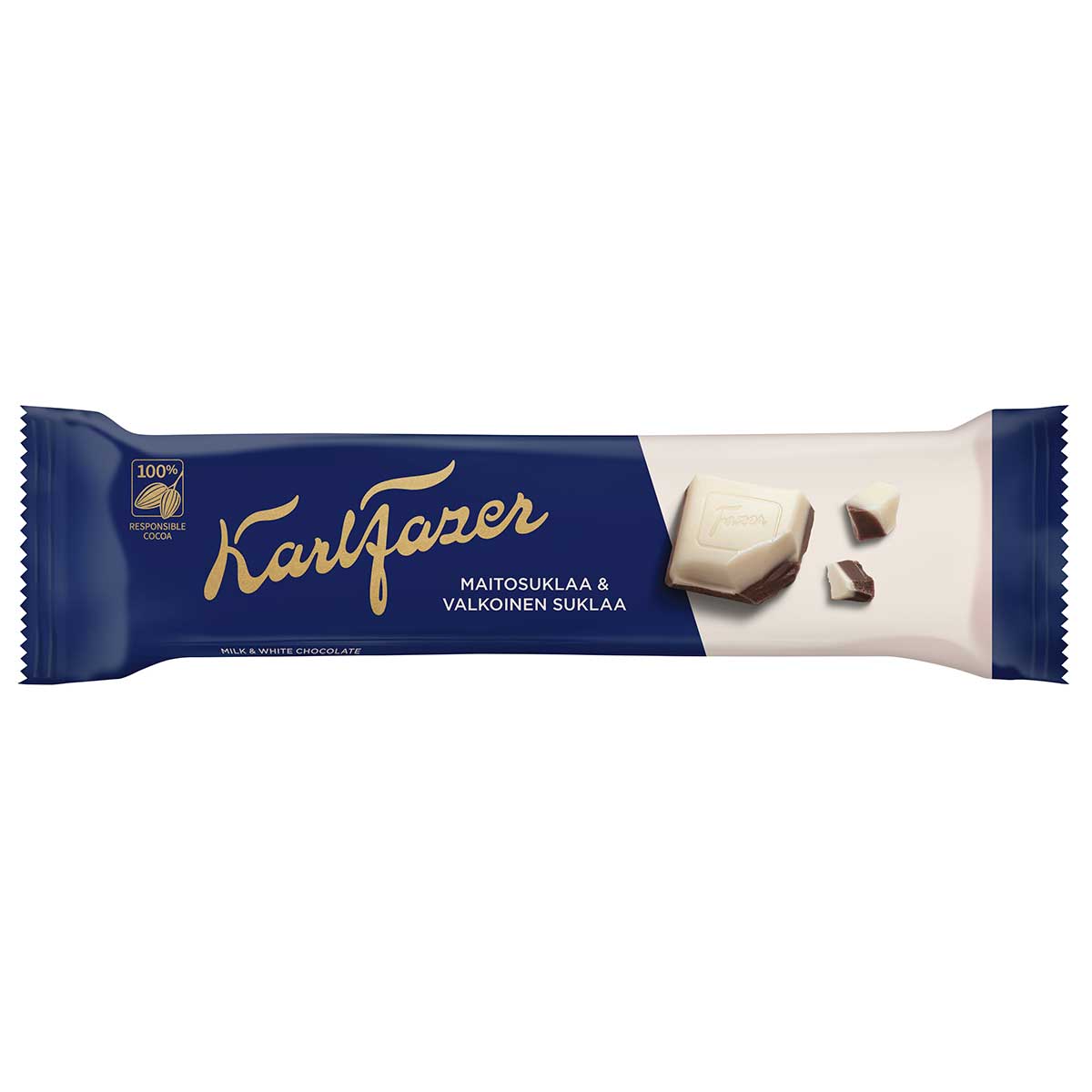 Fazer ファッツェル KarlFazer ミルク&ホワイトチョコレート ( バー / 38g )