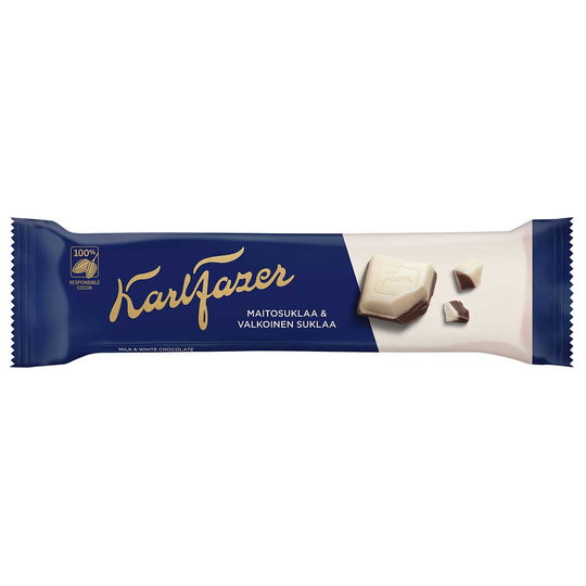 Fazer ファッツェル KarlFazer ミルク&ホワイトチョコレート ( バー / 38g )