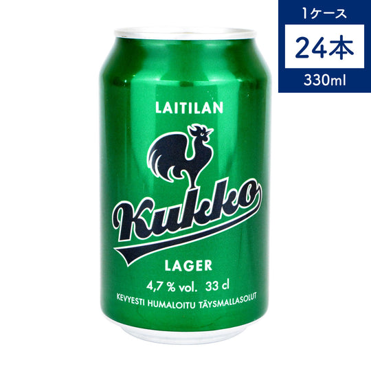 【24缶セット】Laitilan ライティラン Kukko クッコ ビール ラガー 330ml × 24(アルコール飲料)
