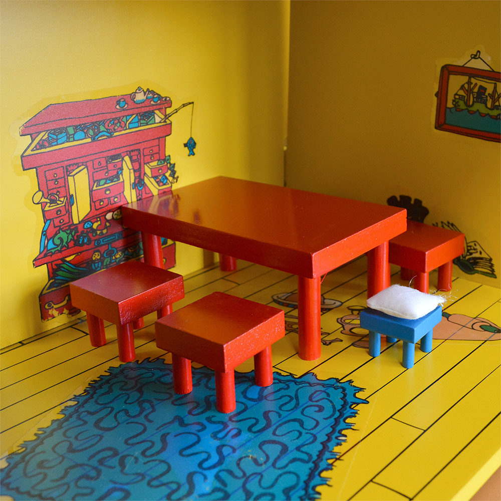 Pippi ピッピ MICKI ミッキ 家具セット1(ベッド、テーブル、イス×4)