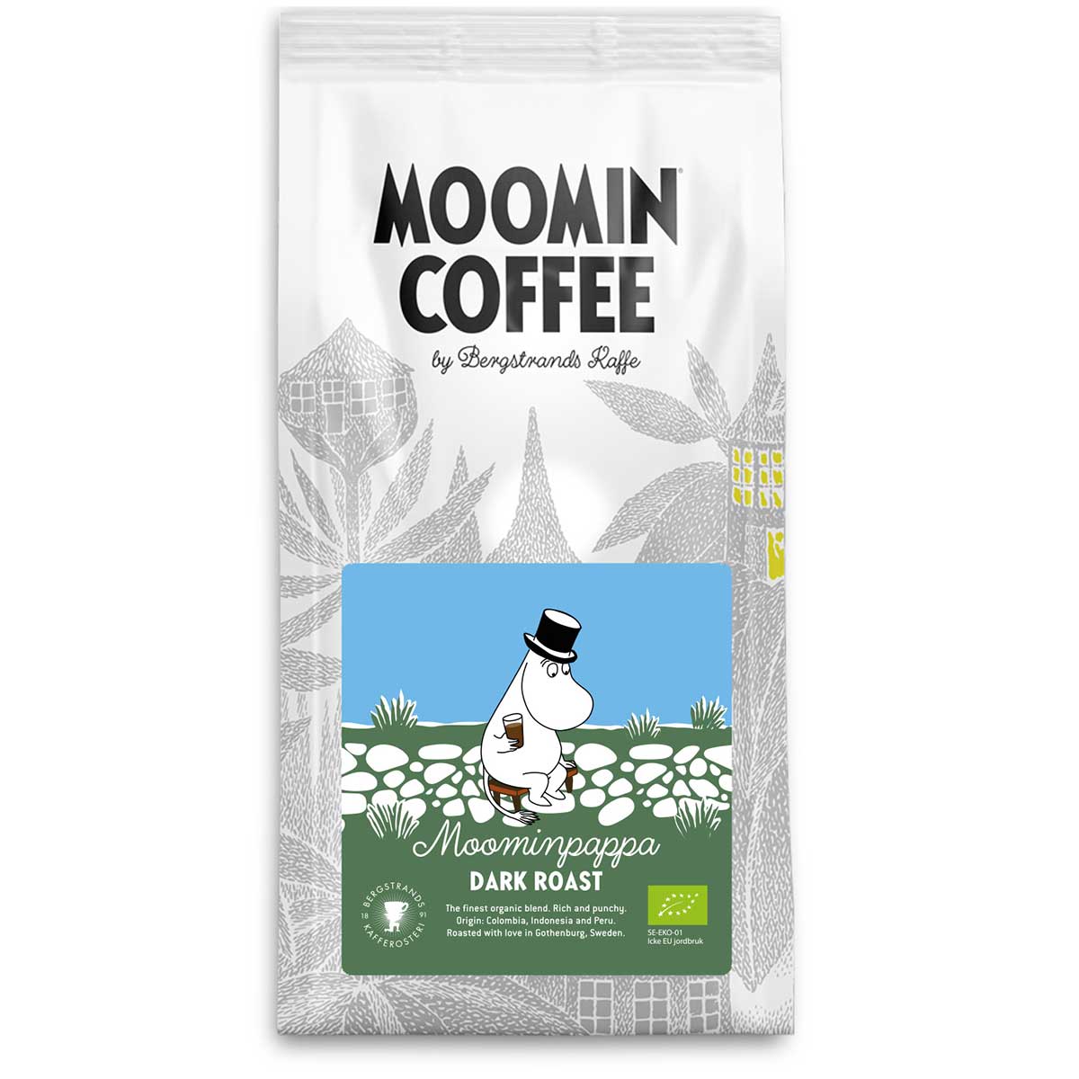 Moomin ムーミン Bergstrands Kafferos ベルグストランドコーヒー ムーミンコーヒー （ムーミンパパ / ダークロースト / 250g )