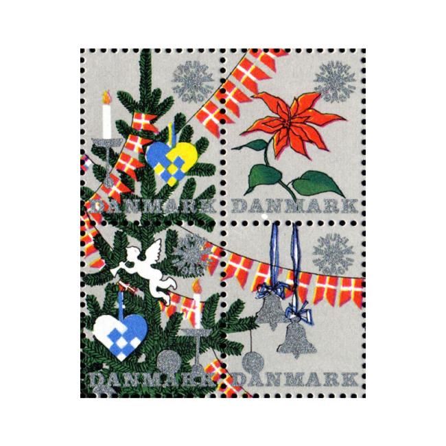 Danish Christmas Seals デンマーク クリスマス シール(1961年/4枚カット)