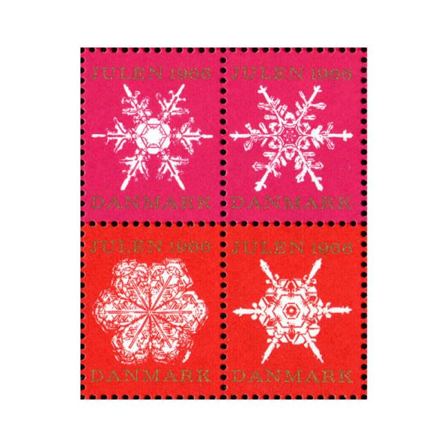Danish Christmas Seals デンマーク クリスマス シール(1966年/4枚カット)