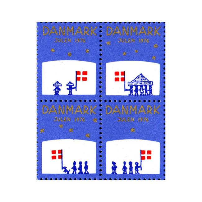 Danish Christmas Seals デンマーク クリスマス シール(1976年/4枚カット)
