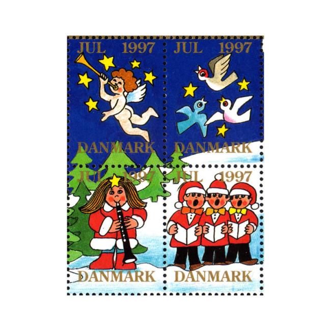Danish Christmas Seals デンマーク クリスマス シール(1997年/4枚カット)