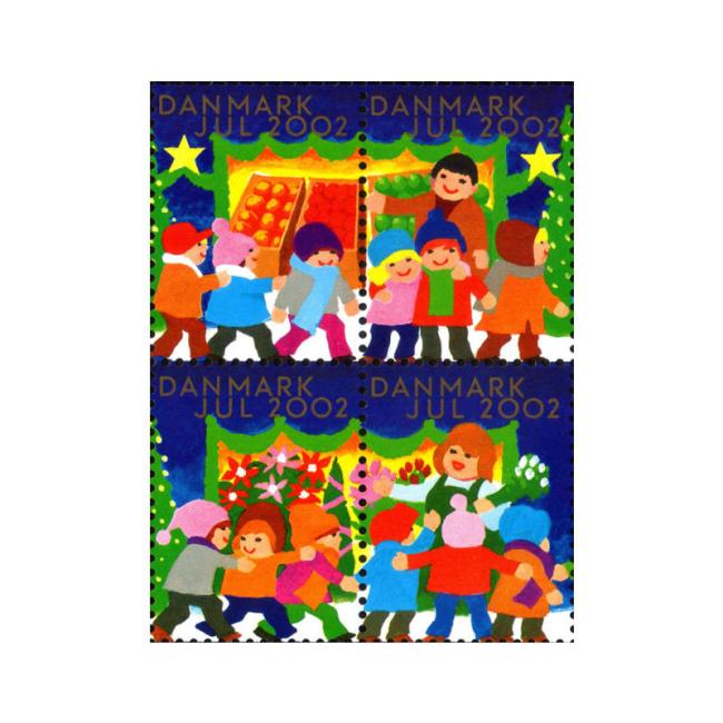 Danish Christmas Seals デンマーク クリスマス シール(2002年/4枚カット)