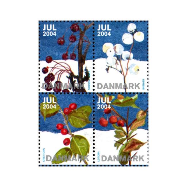 Danish Christmas Seals デンマーク クリスマス シール(2004年/4枚カット)