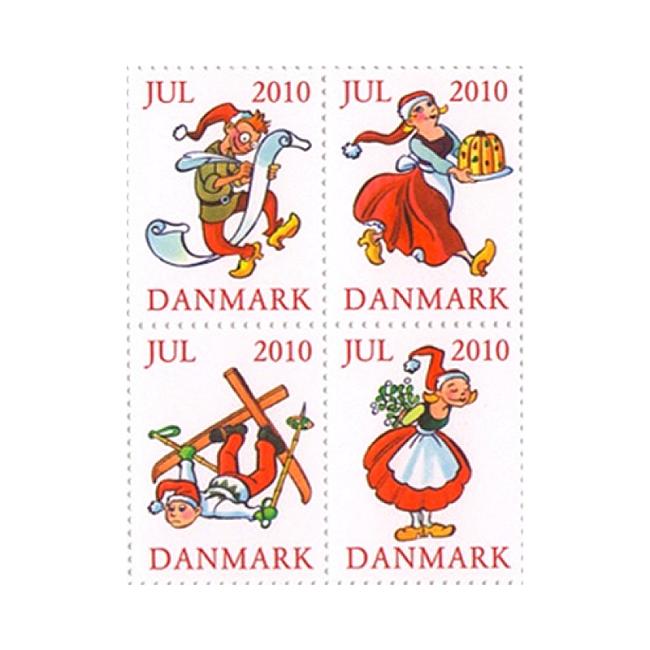 Danish Christmas Seals デンマーク クリスマス シール(2010年/4枚カット)