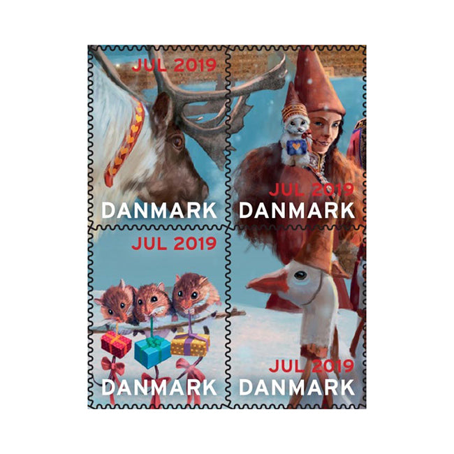 Danish Christmas Seals デンマーク クリスマス シール ( 2019年 / 4枚カット )