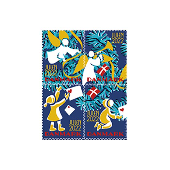 Danish Christmas Seals デンマーク クリスマス シール ( 2022年 / 4枚カット )