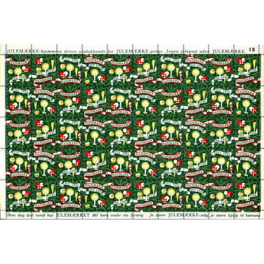 Danish Christmas Seals デンマーク クリスマス シール(1951年/50枚 1シート)