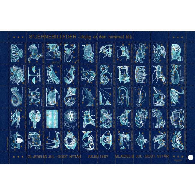 Danish Christmas Seals デンマーク クリスマス シール (1967年/50枚 1シート)