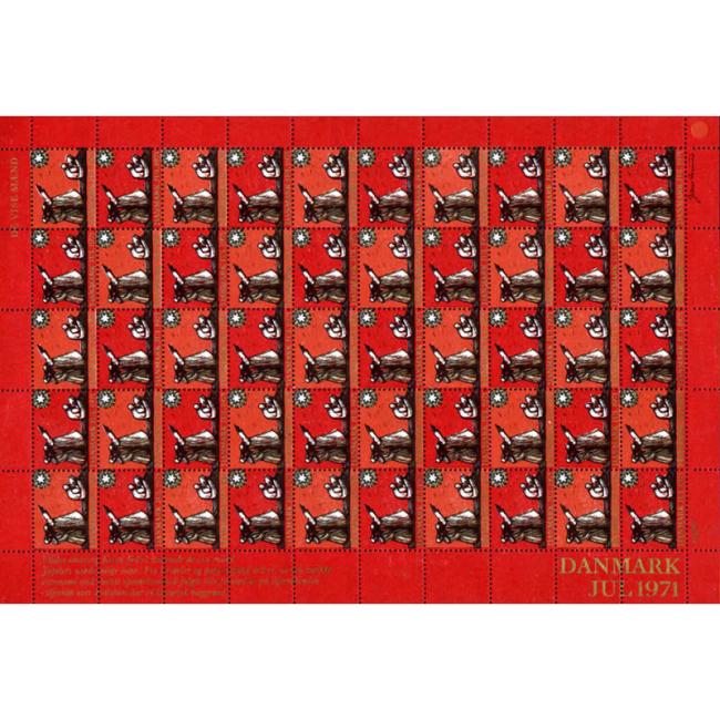 Danish Christmas Seals デンマーク クリスマス シール(1971年/50枚 1シート)