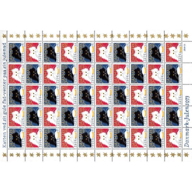 Danish Christmas Seals デンマーク クリスマス シール(1973年/50枚 1シート)