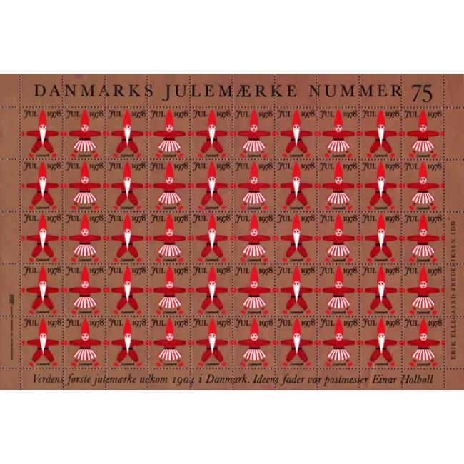 Danish Christmas Seals デンマーク クリスマス シール (1978年/50枚 1シート)