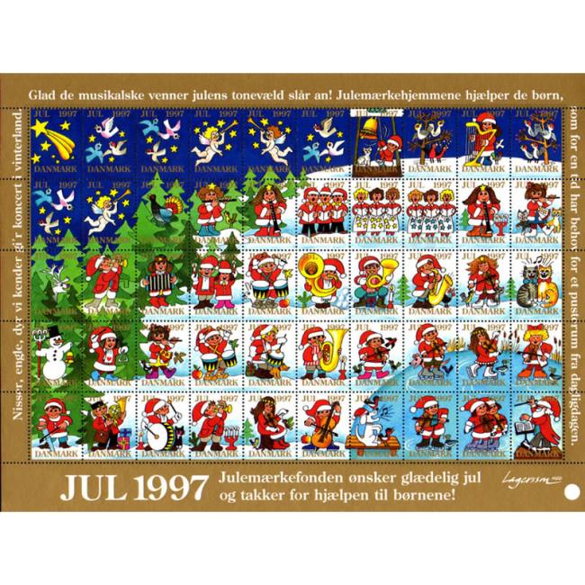 Danish Christmas Seals デンマーク クリスマス シール(1997年/50枚 1シート)