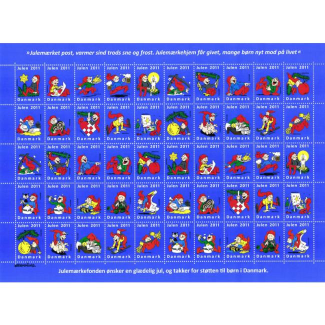 Danish Christmas Seals デンマーク クリスマス シール (2011年/50枚 1シート)